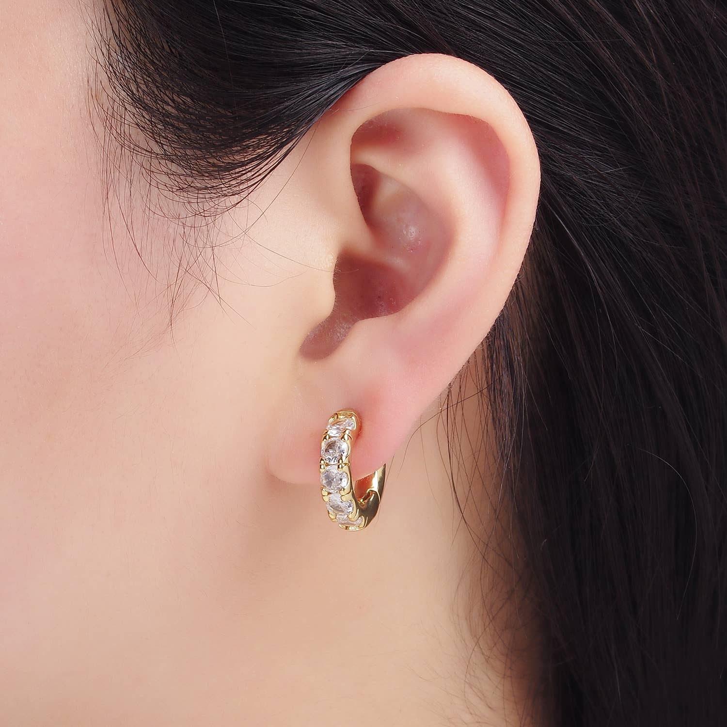 The Maggie — 14K Gold-Filled CZ Statement Huggies