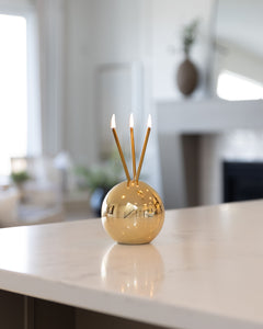 Neva Glass Vessel – Gold Metallic