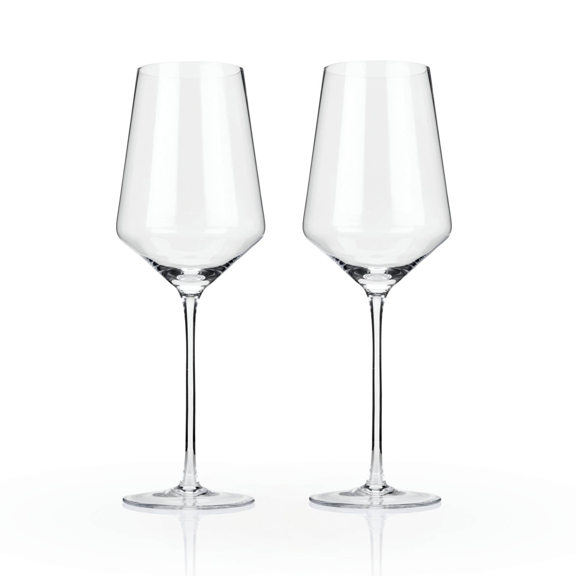 Stemmed Angled Crystal Bordeaux Glasses Set of 2