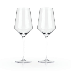 Stemmed Angled Crystal Bordeaux Glasses Set of 2