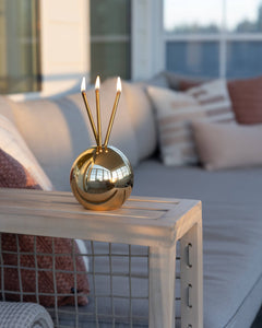 Neva Glass Vessel – Gold Metallic