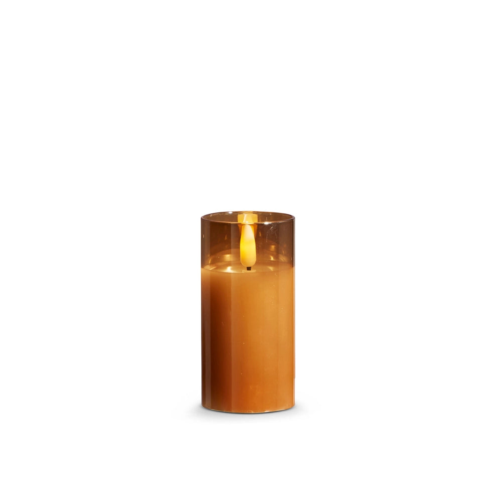 2" x 4" Gold Glass Ivory Pillar Candle