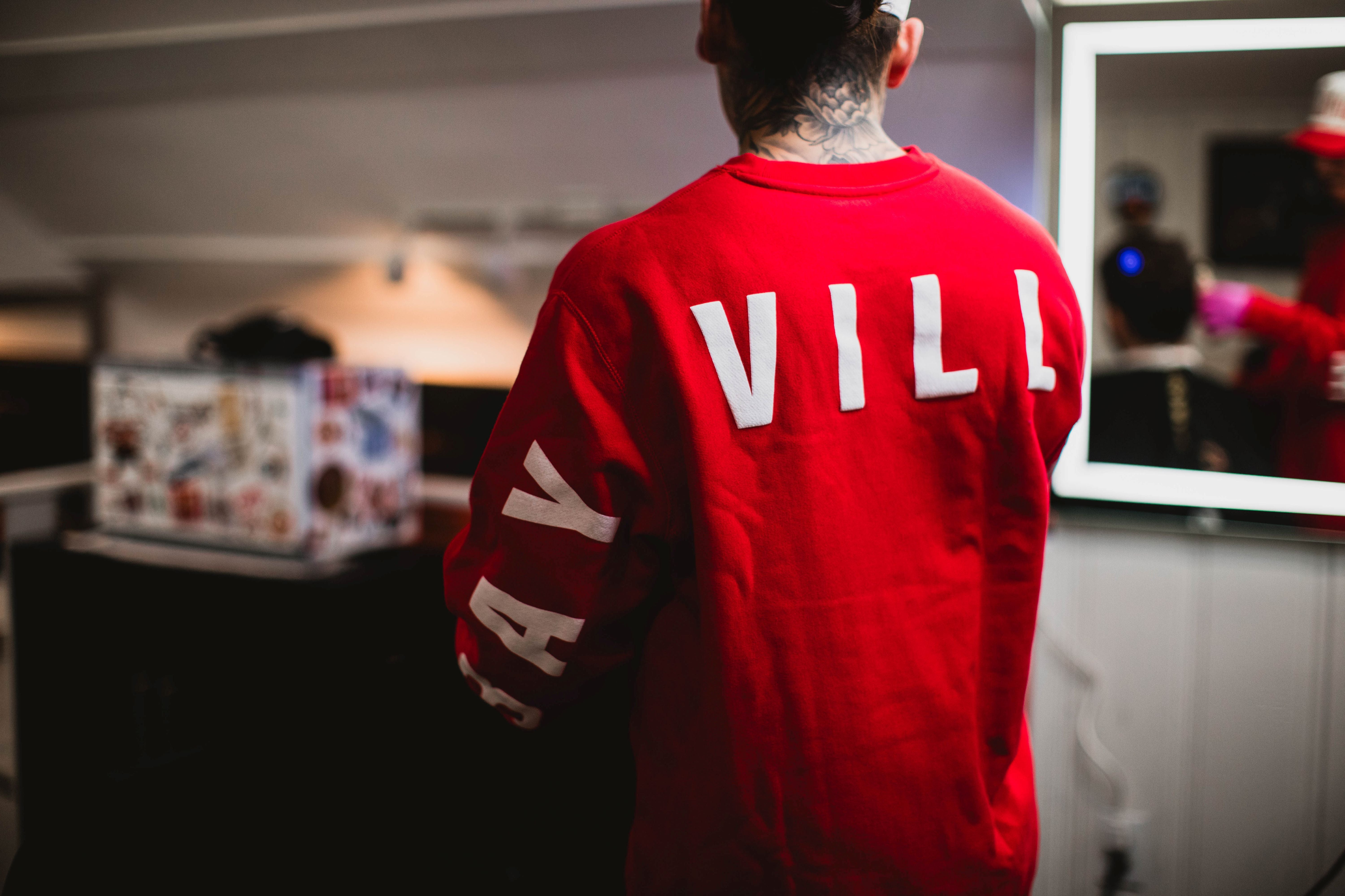 Emily Roggenburk If Lost Return to Bay Village Crew Sweatshirt RED