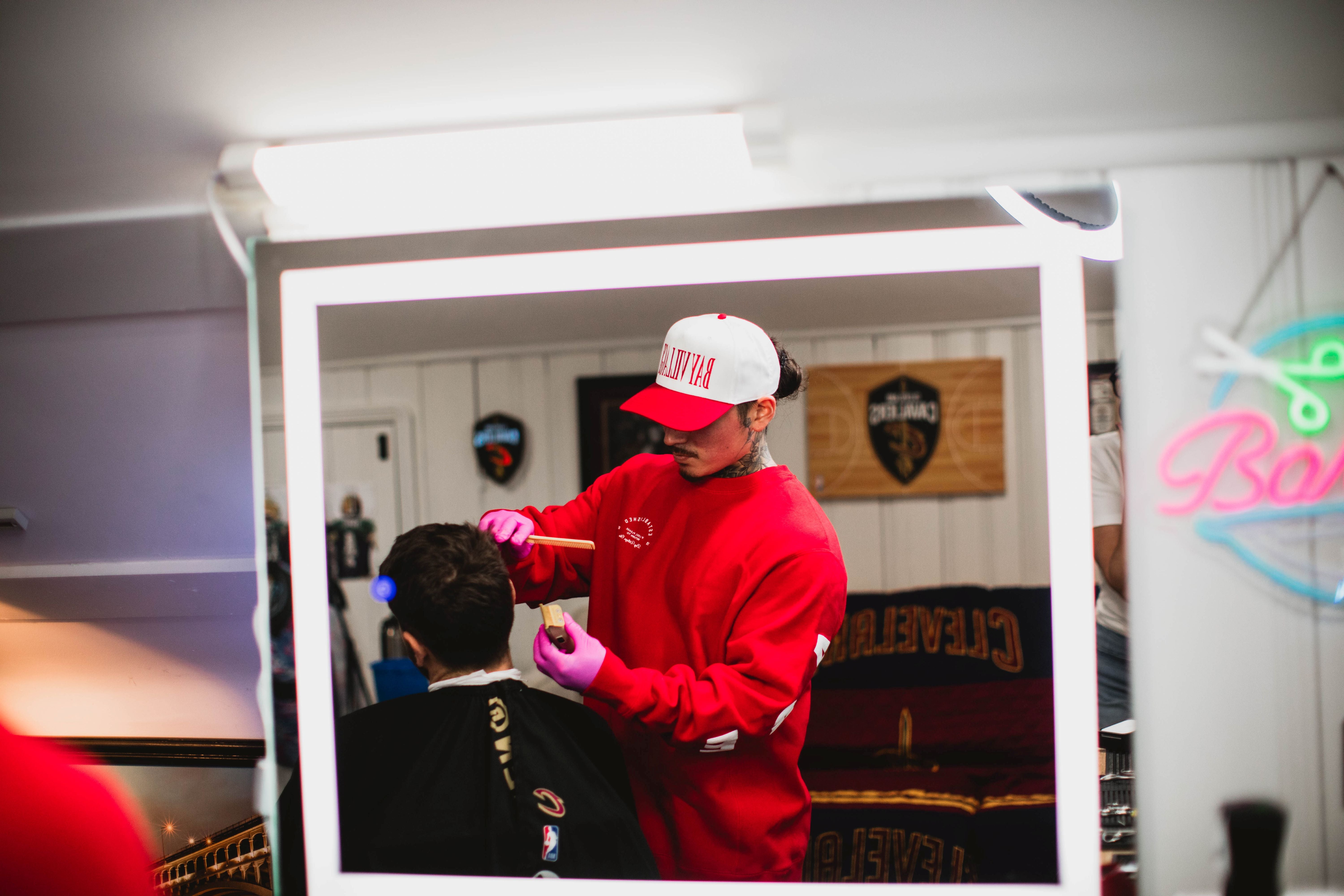 Emily Roggenburk If Lost Return to Bay Village Crew Sweatshirt RED