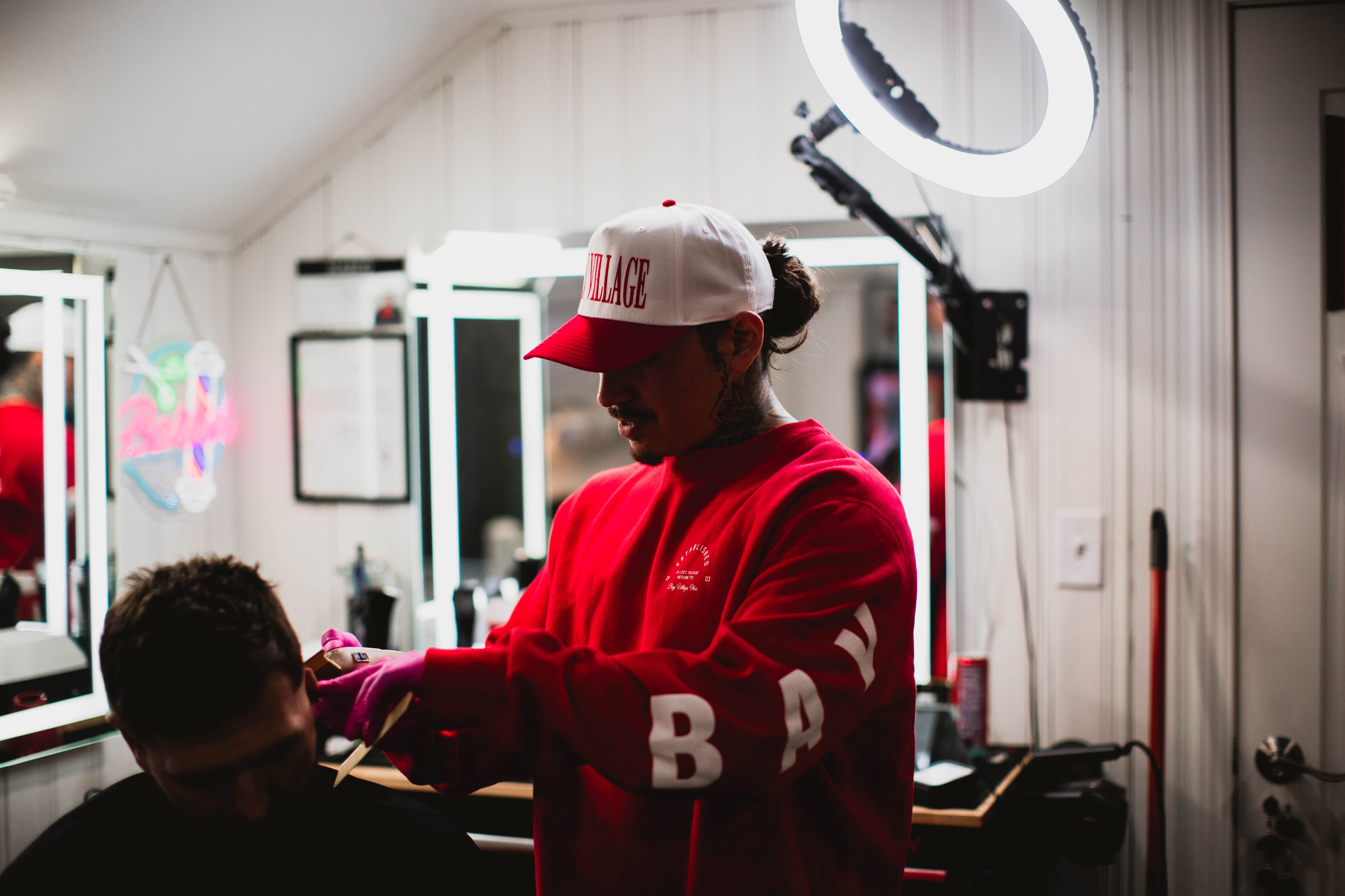 Emily Roggenburk If Lost Return to Bay Village Crew Sweatshirt RED