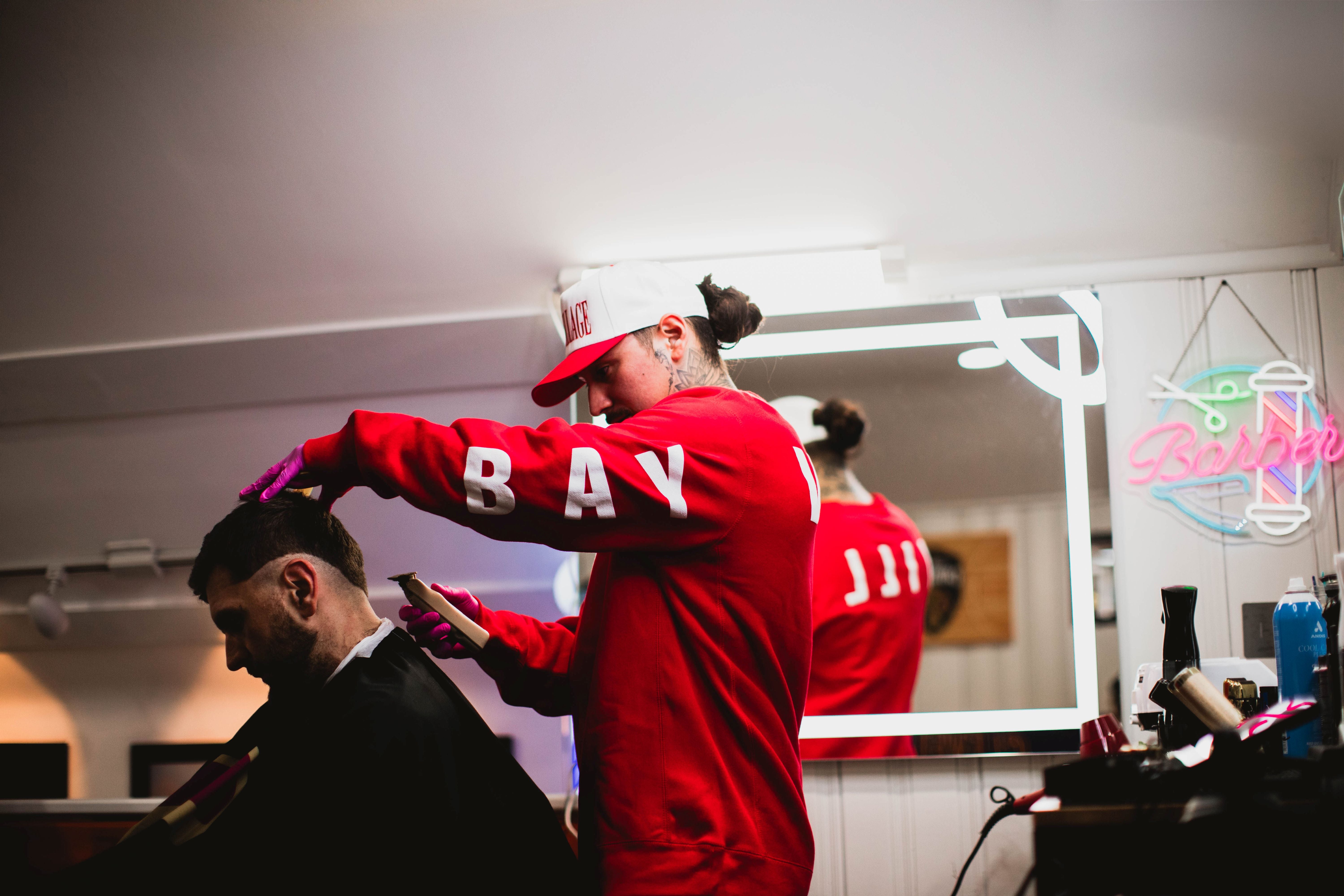 Emily Roggenburk If Lost Return to Bay Village Crew Sweatshirt RED