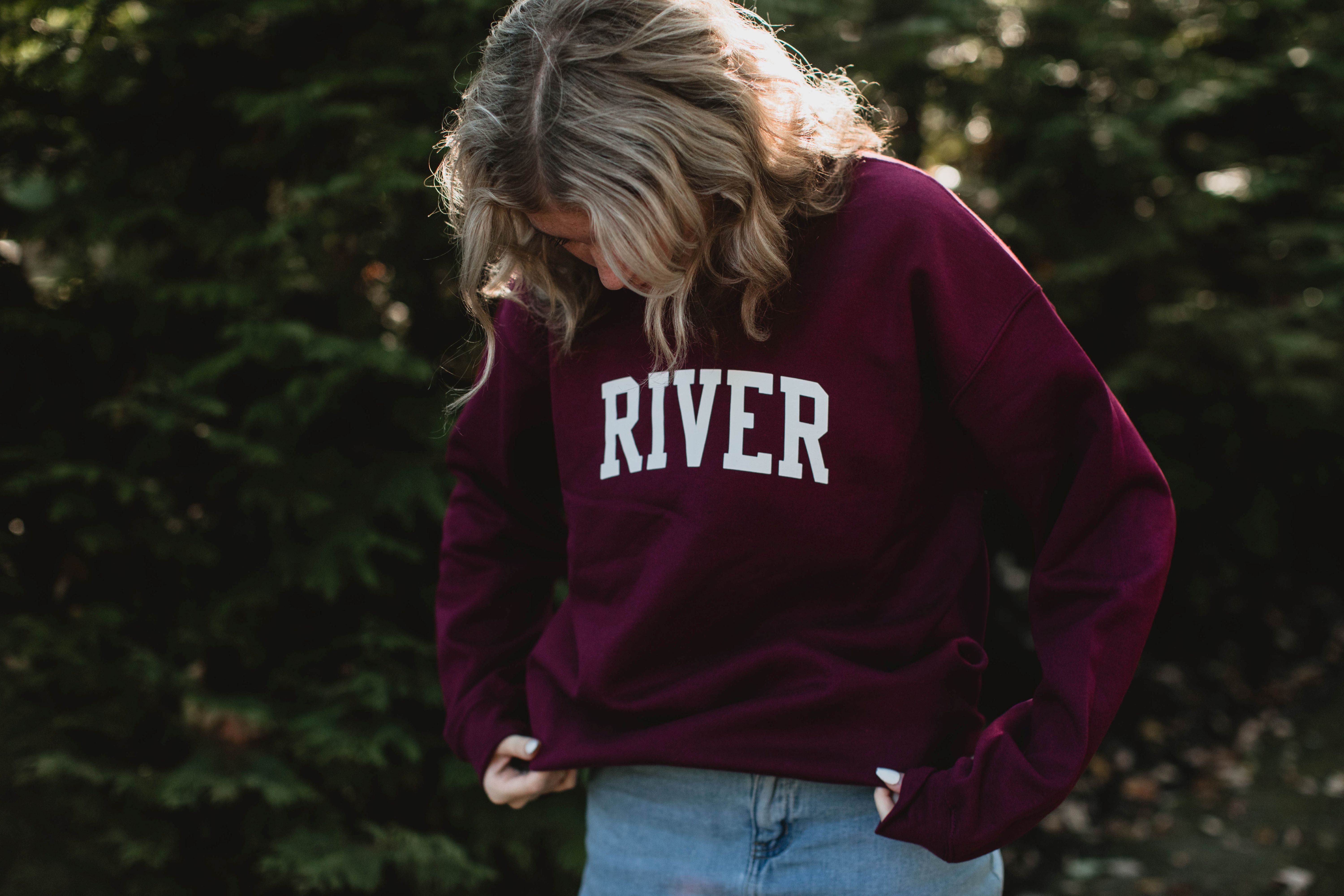 River Varsity Maroon Crewneck
