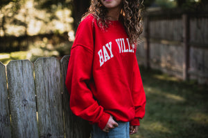 Bay Village Varsity RED Crewneck