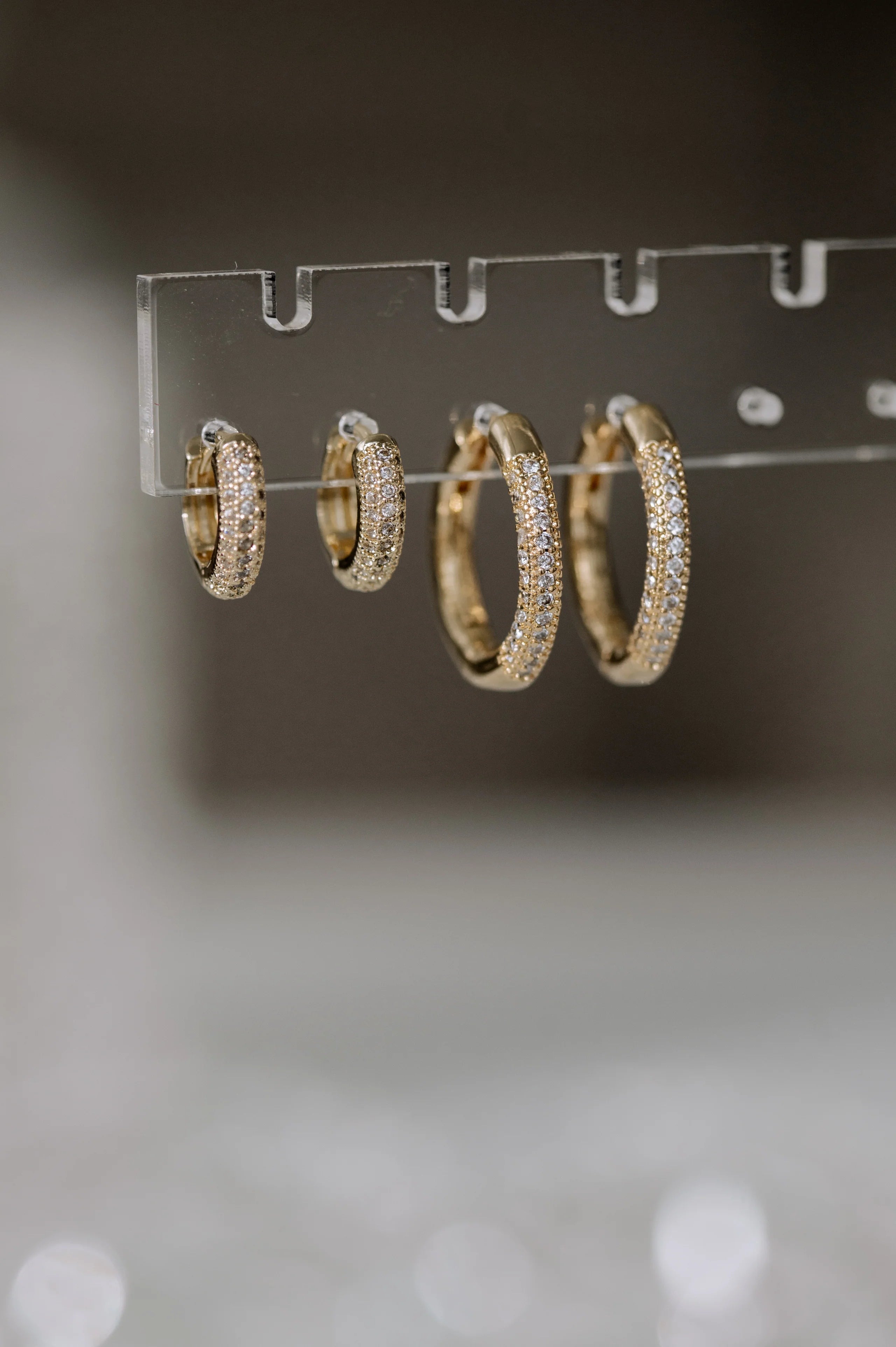 Classic crushed CZ studded huggie hoops - Ford & Fox