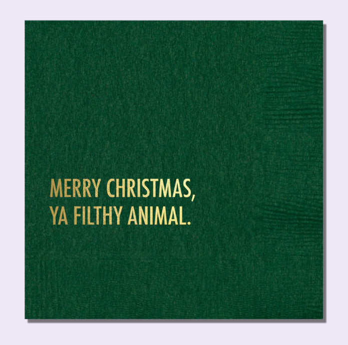 FILTHY ANIMAL CHRISTMAS COCKTAIL NAPKINS