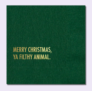 FILTHY ANIMAL CHRISTMAS COCKTAIL NAPKINS