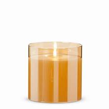 Gold Glass Ivory Pillar Candle 6x6