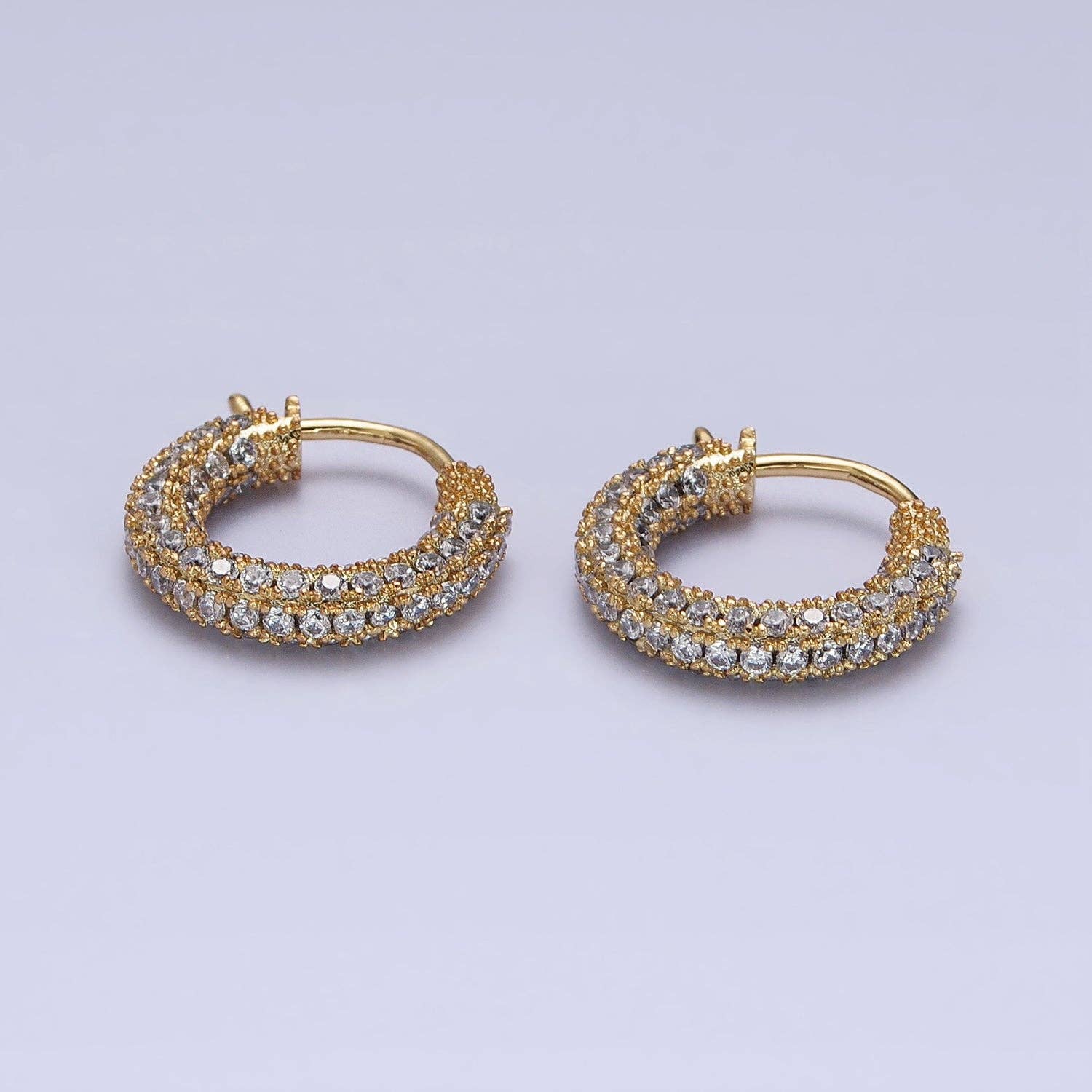 The Bridget — 14K Gold-Filled Micro Pave Endless Huggies
