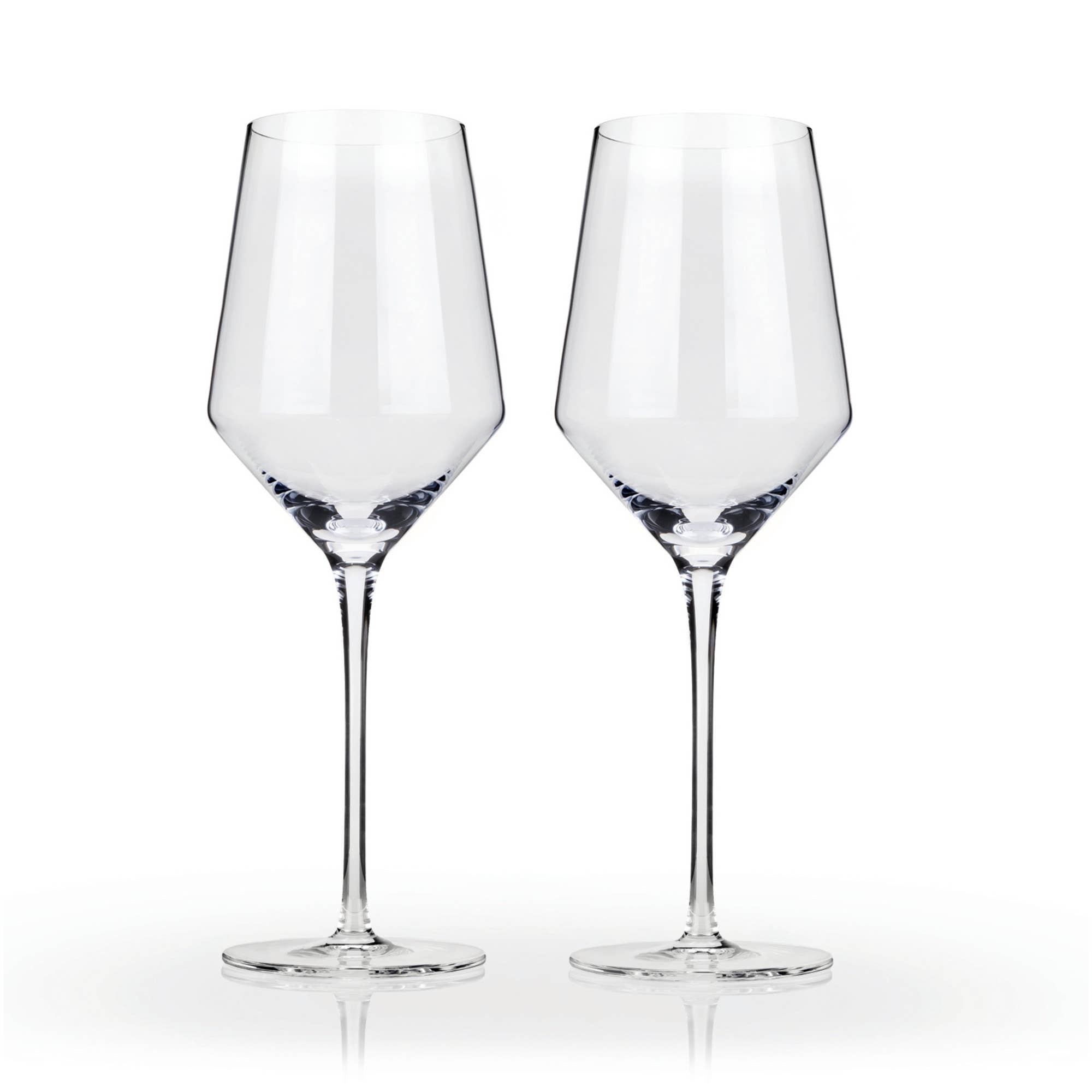 Angled Crystal Chardonnay Glasses Set of 2