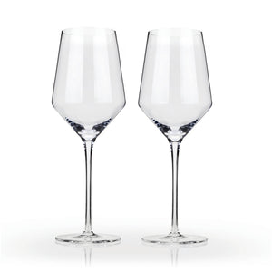 Angled Crystal Chardonnay Glasses Set of 2