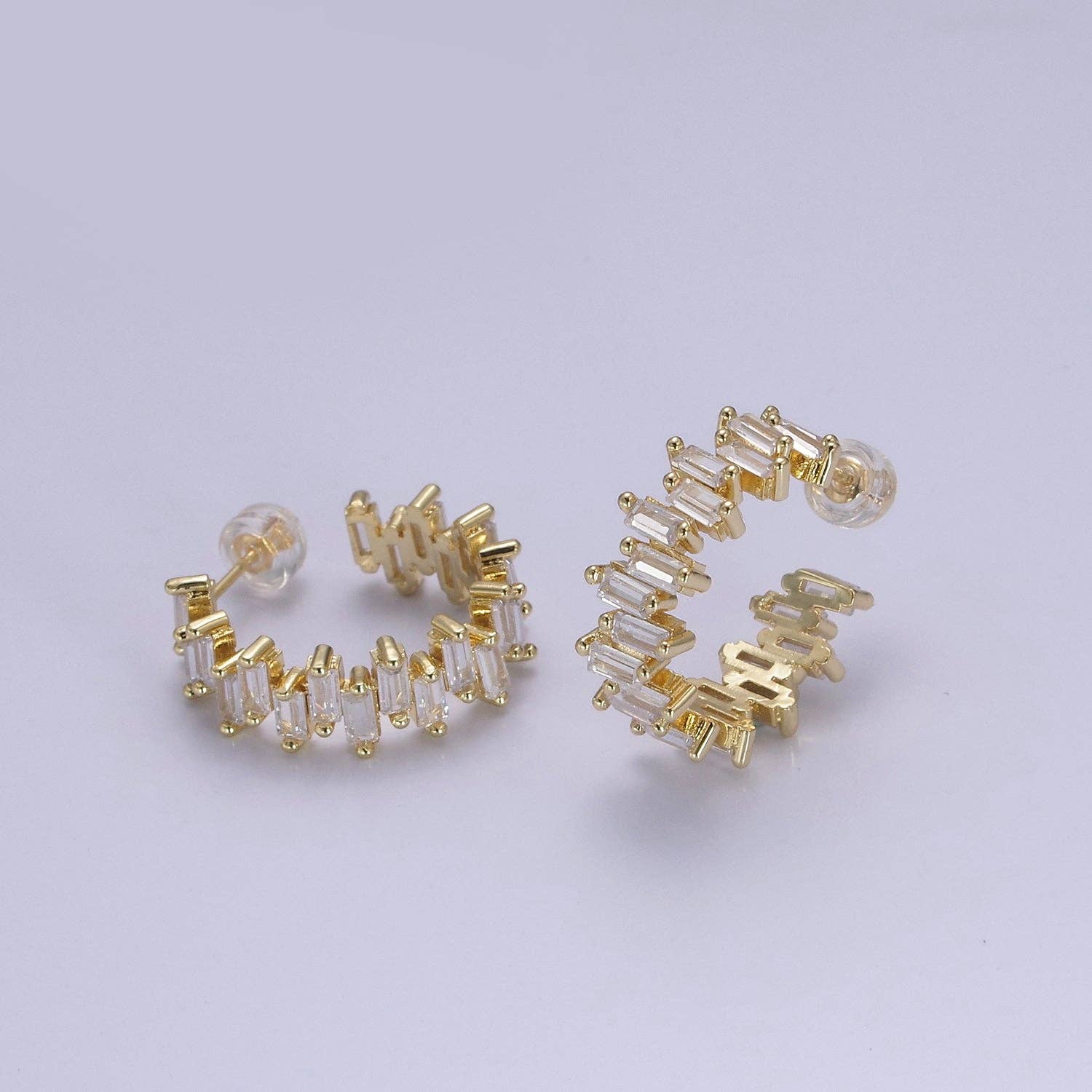 The Aileen — 14K Gold-Filled Baguette Hoops